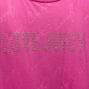 Juicy Couture Pink 'Love Juicy' Embellished Sleep 👚 shirt size 2x NWT